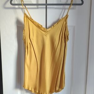 Aritzia Wilfred Ruffle Elegant Gold Women's Top